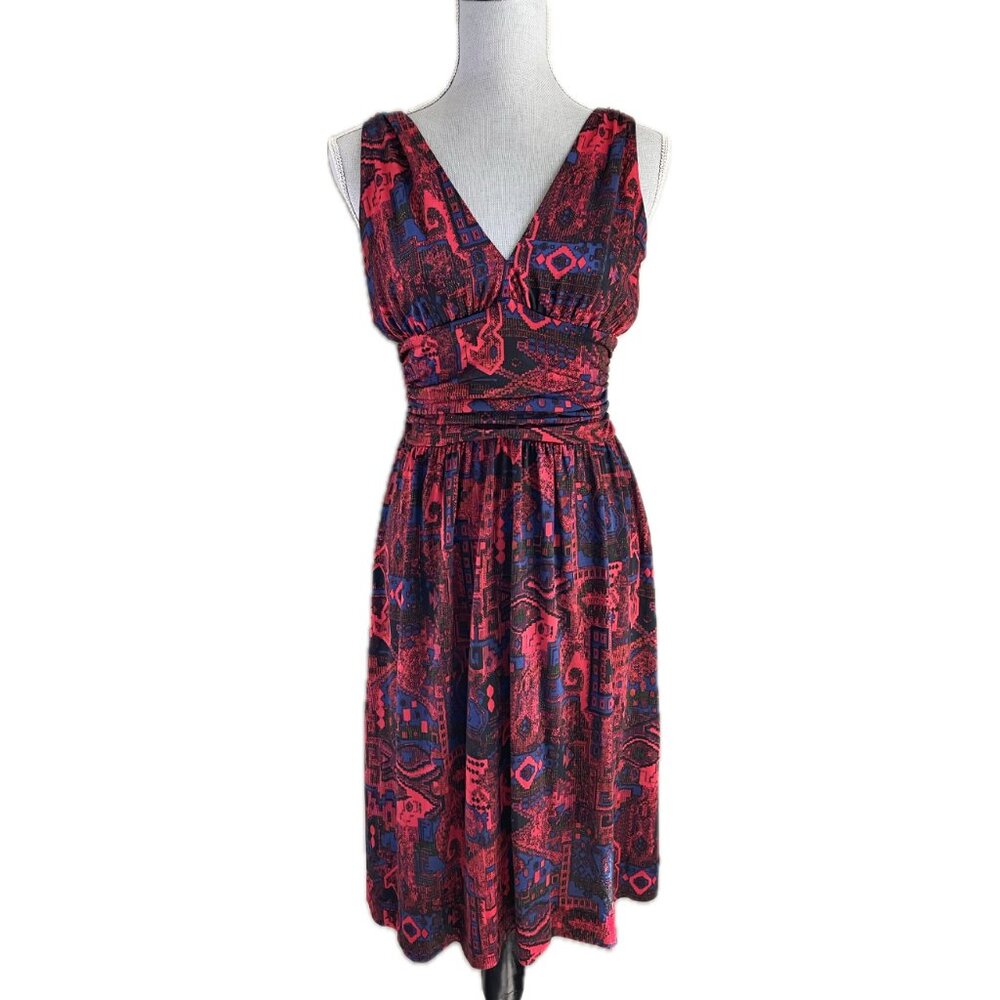 Nieves Lavi 100% silk Printed Dress size 6 (runs small)